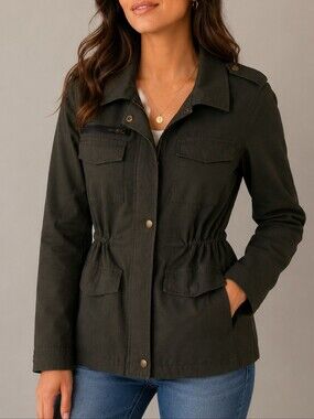 Eden SOCIETY olive military safari utility field Landgirl cinch jacket